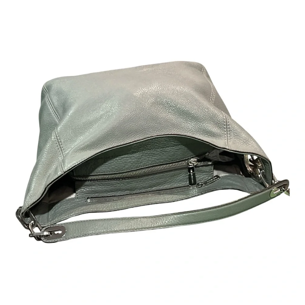 Michael Kors Fulton Elegant Green Leather Shoulder Bag - Picture 7 of 8